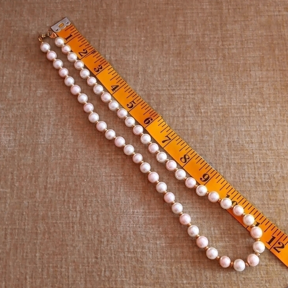 Faux Pearl Gold Toned Necklace